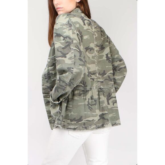 AMO Rosie Denim Jacket in Camo Print Small - Picture 2 of 9
